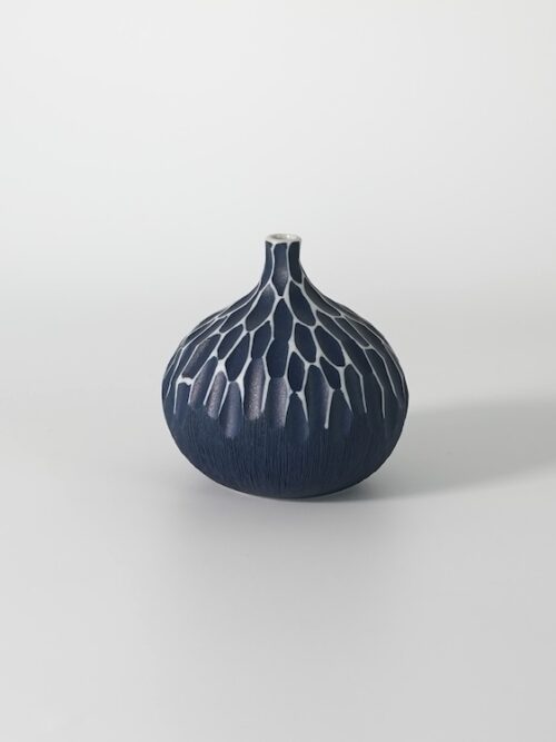 Congo Vase - Tree bark Blue